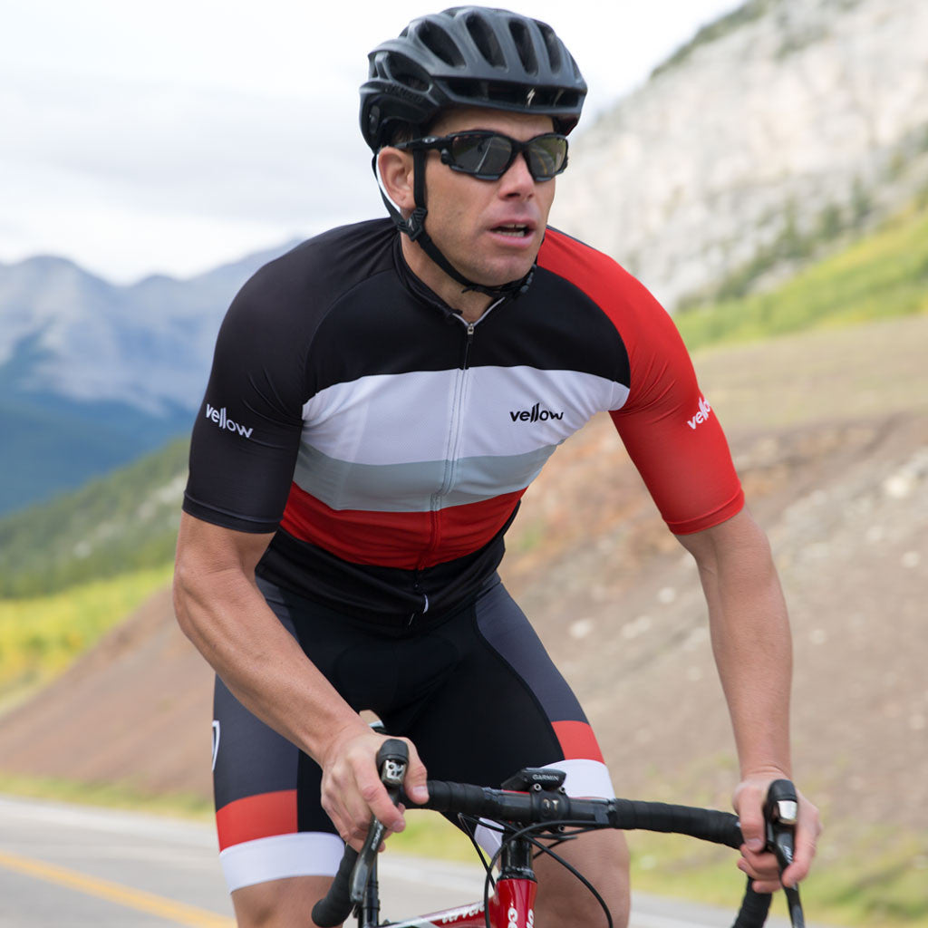 Black and 2024 red cycling jersey